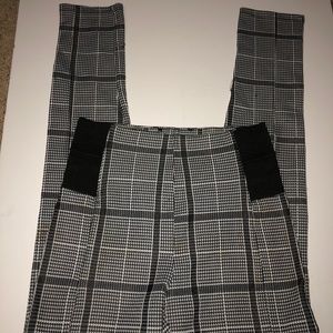 High waisted black and white pants